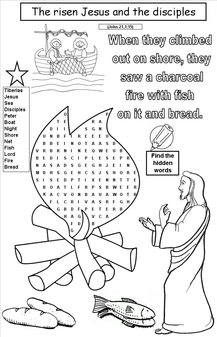 jesus miraculous catch of fish coloring pages